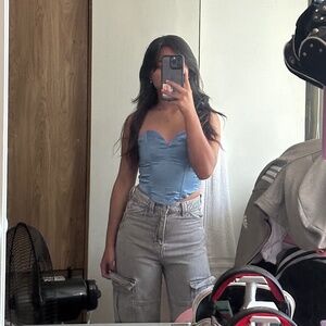 h&m divided corset top